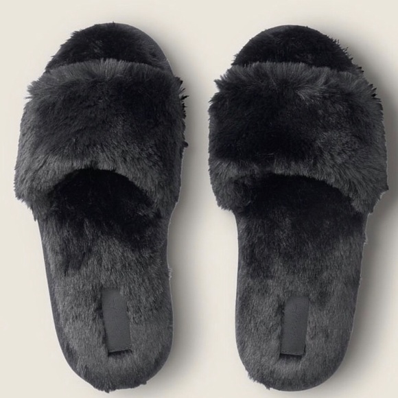 Pink | super soft black slippers size small (5-6) - Picture 1 of 2